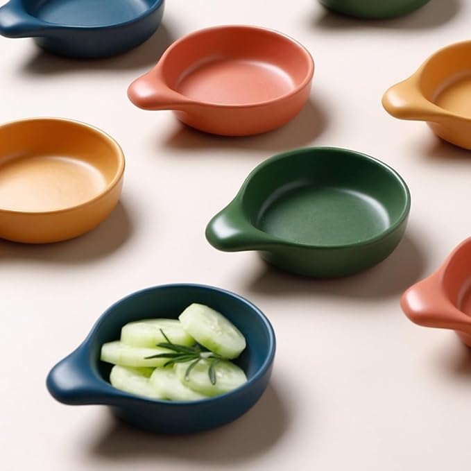 Dessert Plates Savory Dishes Dipping Sauce Plate Ceramic Dishes Appetizer Small Sauce Soy Sauce Vinegar Seasoning Dipping Dish Appetizer Plates Snack Tray(A)