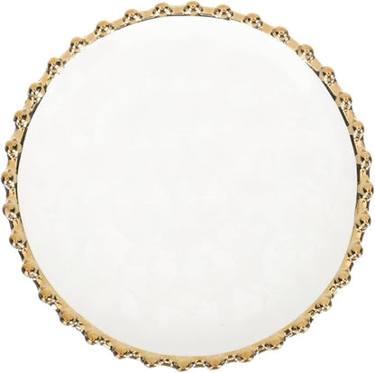 Porcelain Ceramic Dinner Plate and Appetizer Tray for Household and Restaurant Use Smooth Safe Surface Easy to Clean for Salad Pasta Snacks Serving White Design