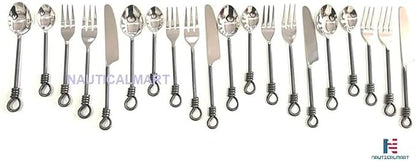 Twist and Shout Stainless Steel Flatware Set Service for Persion Modern Silverware Utensils Set Kitchen Restaurant, Wedding, Party Dinnerware Accessories (2 Set)