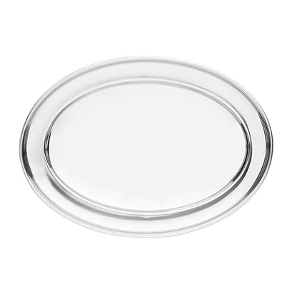 Olympia Oval Serving Tray with Wide Raised Rim Made of Stainless Steel - 350mm