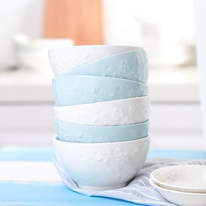 61 Pieces Porcelain Dinner Set Blue and White Ceramics Tableware Combination Sets Service for 10-12 People(