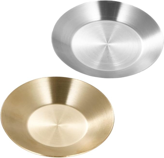 GLEAVI 304 Stainless Steel Round Sauce Dishes 2pcs Seasoning Bowls for Home Use Sturdy and Elegant Design for Side Dishes and Dipping Sauces