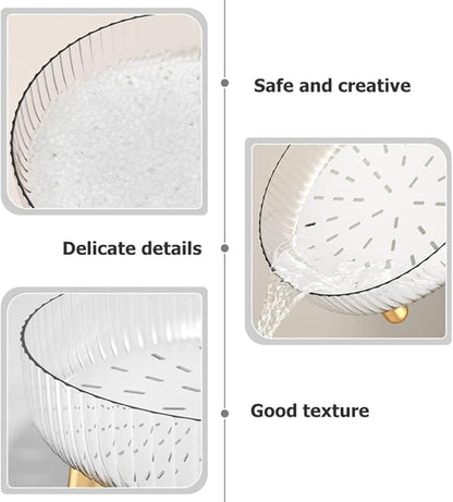 Zerodeko Double Layer Draining Tray for Fruits and Vegetables Multi-purpose Kitchen Serving Tray Design for Home Decoration and Storage