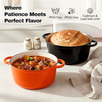 4.5 Quart Dutch Oven Pot with Lid (4.5 QT / Black)