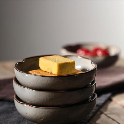 Snack Plate Hand Drawn Dipping Dishes Japanese Style Ceramic Seasoning Plate Vinegar Kitchen Dipping Bowl Appetizer Sushi Serving Plate Snack Tray (Color : A)