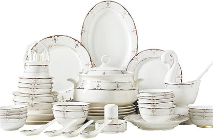 European Tableware Bowls Plates Ceramic Sets Tableware Sets Tableware Sets 58 Pieces