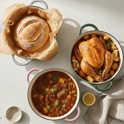 6 Quart Dutch Oven Pot with Lid (6 QT / Pink)
