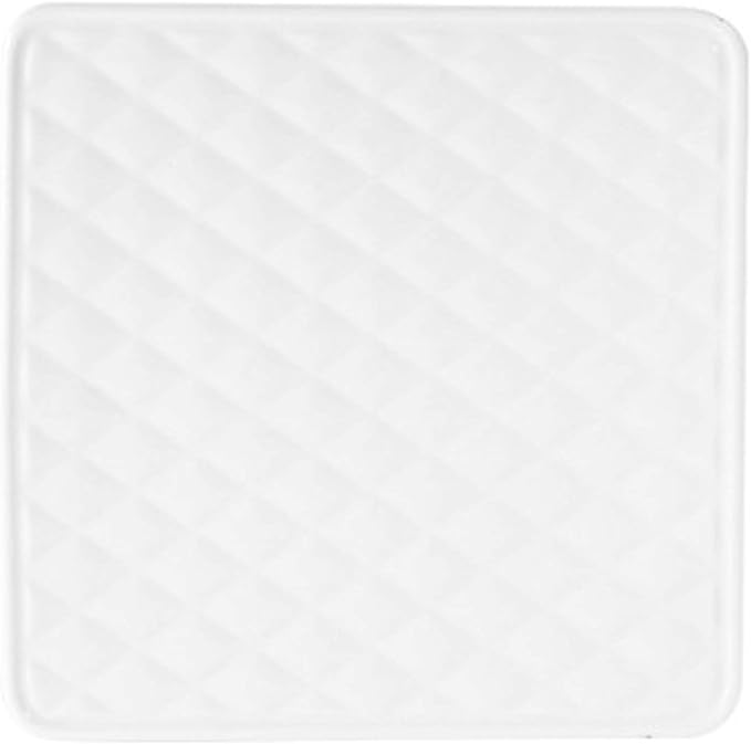 SHINING Ceramic Dessert Appetizer Plates Square And Rectangular Diamond Grain Salad Plates for Fruit Cheese Dessert Lunch (8", Square Plate)