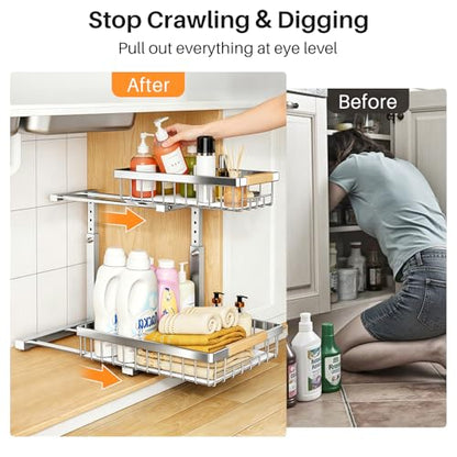 Under Sink Organizer (Large-1-Pack / Silver)
