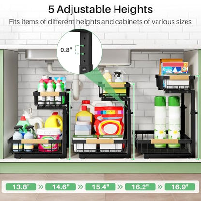Under Sink Organizer (Black / 1 Pack)