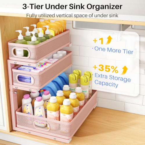 Under Sink Organizer (2-Pack / Pink)