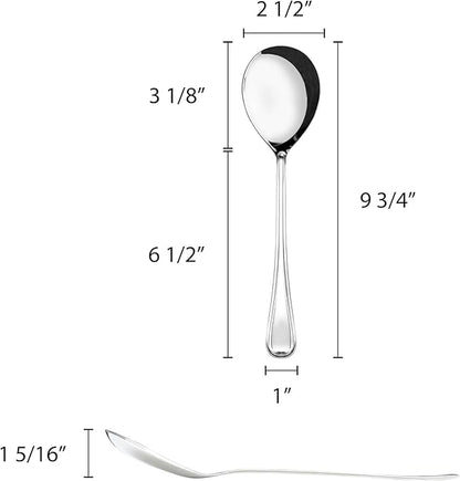 TrueCraftware- 9-3/4” Luxor Solid Spoon Stainless Steel Set of 2- Serving Utensils Spoon Flatware Basting Serving Cutlery Kitchen Tableware Buffet Serving Utensils for Home Kitchen and Restaurant
