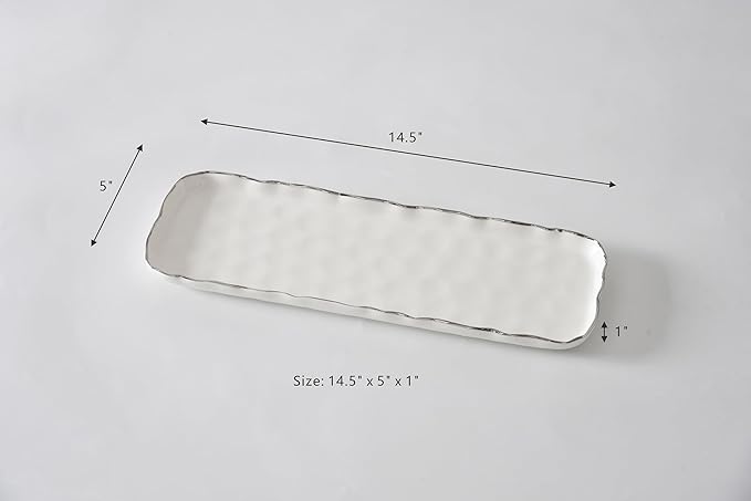 Portofino Plata, Long Rectangular Tray, 14.5" x 5" x 1"