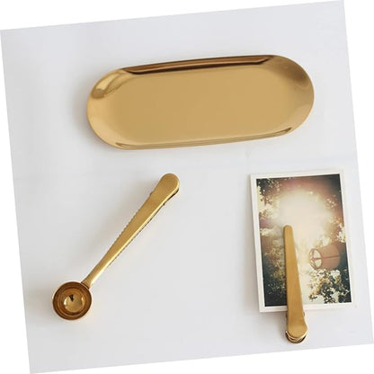 Nordic Style Large Oval Jewelry Tray and Snack Platter Elegant Metal Storage Organizer Golden Stainless Steel for Home and Vanity Use