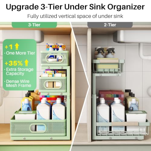 Under Sink Organizer (Green / 2 Pack)