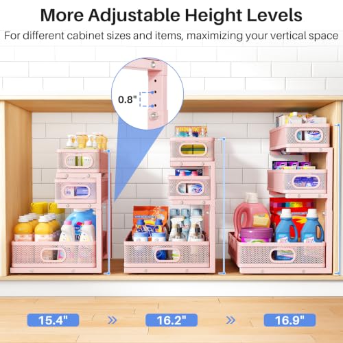 Under Sink Organizer (2-Pack / Pink)