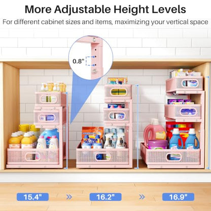 Under Sink Organizer (2-Pack / Pink)