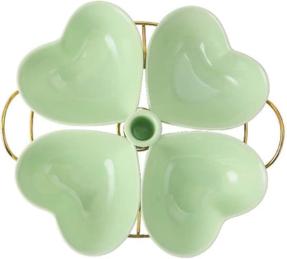 Ceramic cutlery salad bowl Snack Plate Appetizer Plate Ceramic Tableware Household Seasoning Plate Dipping Sauce Plate Fruit Plate Snack Bowl With Bracket small bowl (Color : A)