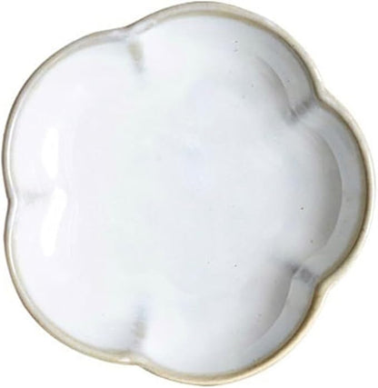 Sauce Dish Creative Plum Blossom Shape Plate Ceramic Tableware Household Dipping Sauce Dish Restaurant Barbecue Dipping Dish Snack Plate(F)