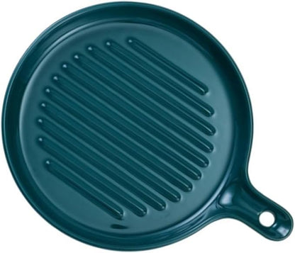 PRETYZOOM Ceramic Appetizer Plates Multi Functional Serving Plates for Dinner and Baking Microwave Oven Safe Unique Design Easy to Clean and Maintain for Housewarming