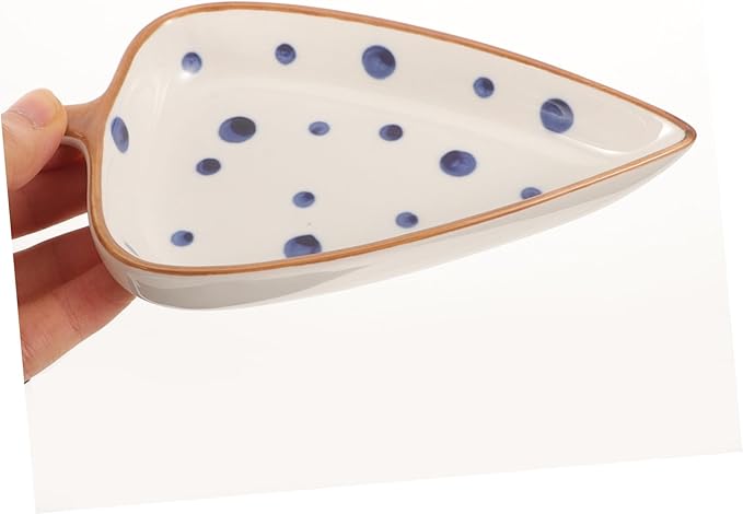 Alipis Ceramic Leaf-shaped Appetizer Plate Hand-painted Dish for Dipping Sauces and Serving Snacks Versatile Tableware for Home and Restaurant Use