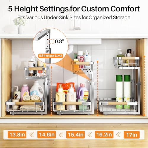 Under Sink Organizer (Large-1-Pack / Silver)