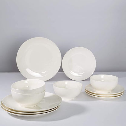 Porcelain Dinner Set Porcelain Kitchen Dinnerware Set Ceramic Tableware Dinnerware Set – Set for 4 Dinnerware 12 pcs Set Dish –Durable Porcelain White Dinnerware Set, Plates and Bo