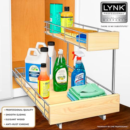 SELECT™ Pull Out Under Sink Kitchen Cabinet Organizer (11.5"W x 21"D Wood)