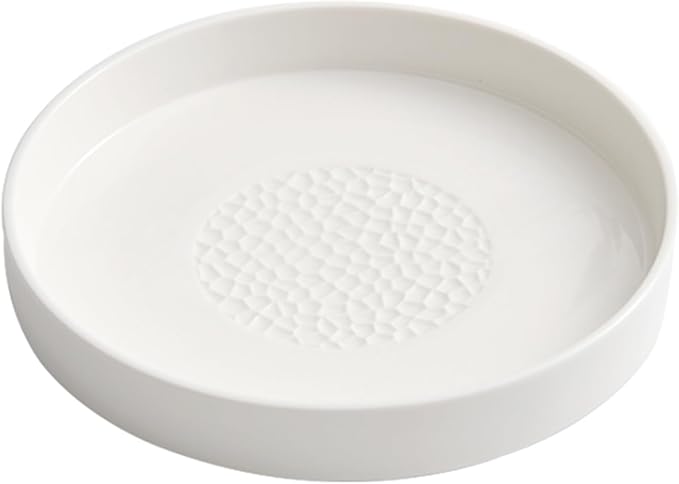 White Ceramic Appetizer Plates, Tableware for Salads, Steaks and Baking, Home Plates, Daily Feasts, Multiple Sizes, Microwave and Dishwasher Safe(Size:22 * 22 * 3CM,Color:White)