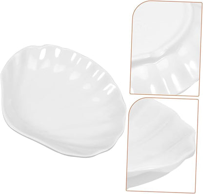 Alipis 2pcs Imitation Ceramic Appetizer Plates Flat Bottom Food Dishes Versatile Serving Tray for Snacks and Sauces for Home and Restaurant Use