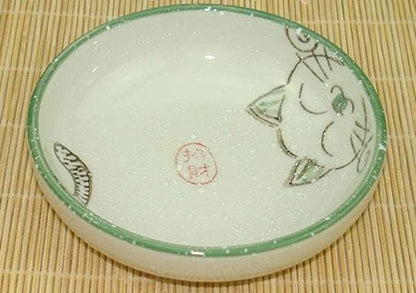 123Arts 5pcs Ceramic Cat Seasoning Dishes Sushi Dipping Bowl Appetizer Plate Dessert Plate