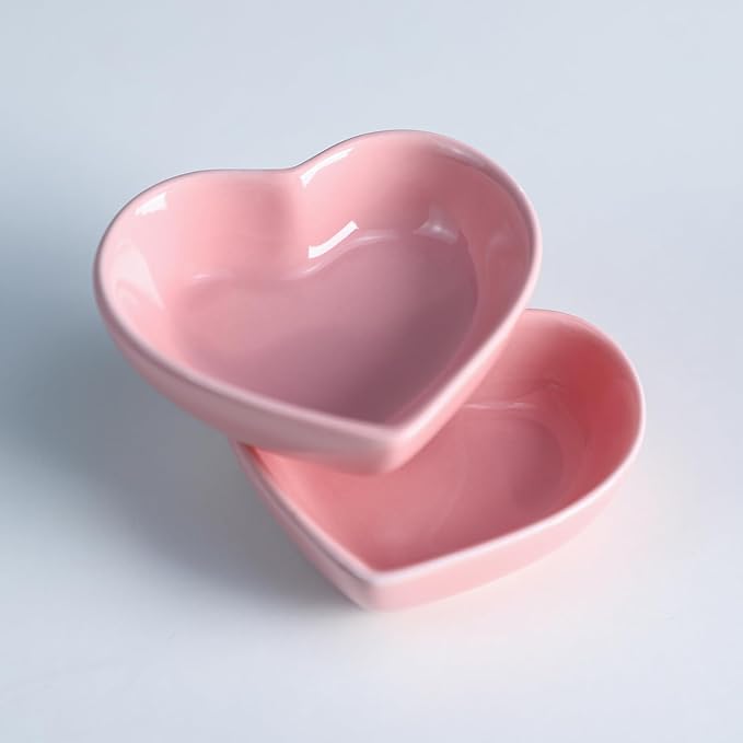 Heart-Shaped Multipurpose Ceramic Sauce Dish Seasoning Dishes Sushi Dipping Bowl Appetizer Plates Serving Dish Saucers Bowl(Set of 6), Multiple Colour