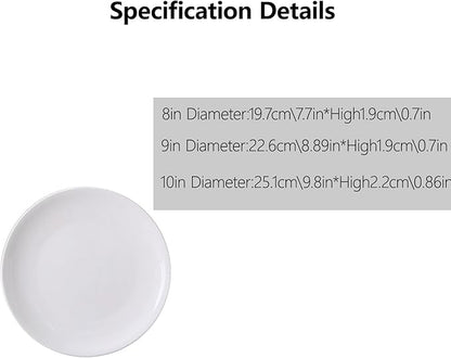 Small Dessert Plates Set of 1, Ceramic White Appetizer Plates 7.7 Inch, Mini Porcelain Serving Plate for Cake, Bread, Salad, Snack,White,8 inches