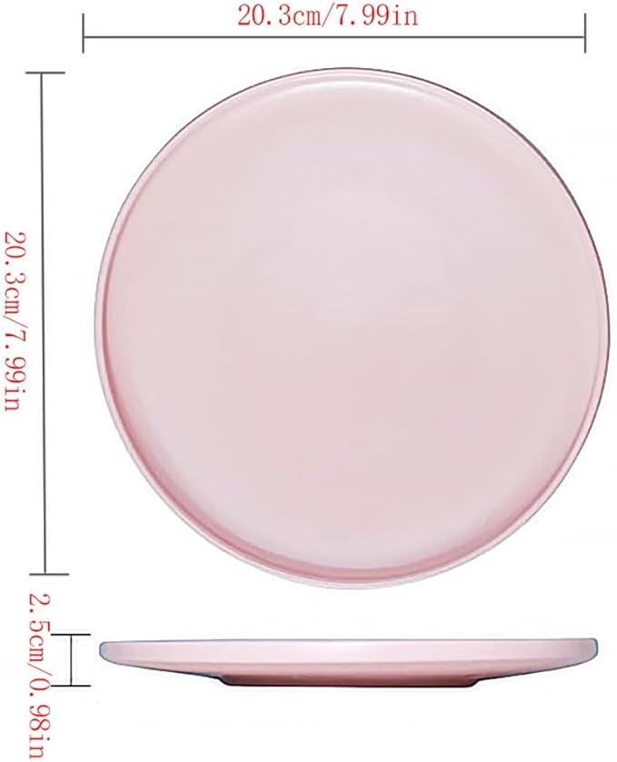 Dessert Plates Simple Solid Color Ceramic Dinner Plate Home Western Food Round Breakfast Dinner Tableware