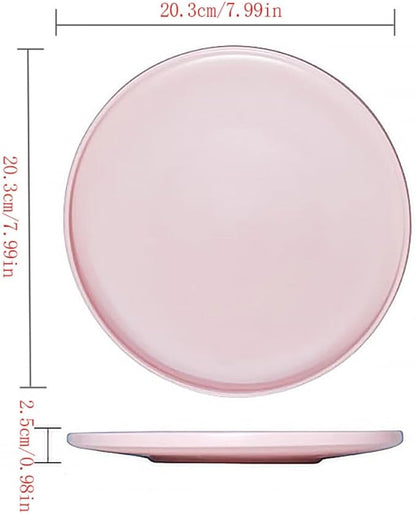 Dessert Plates Simple Solid Color Ceramic Dinner Plate Home Western Food Round Breakfast Dinner Tableware