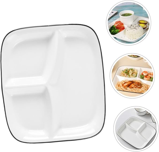 PRETYZOOM Ceramic Divided Dinnerware for Party Plates Meal Prep Containers Easy to Clean for Appetizers and Desserts