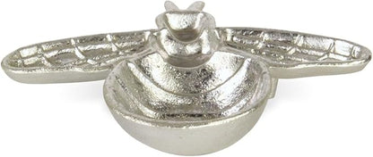 8" Silver Cast Iron Bumble Bee Trinket Tray