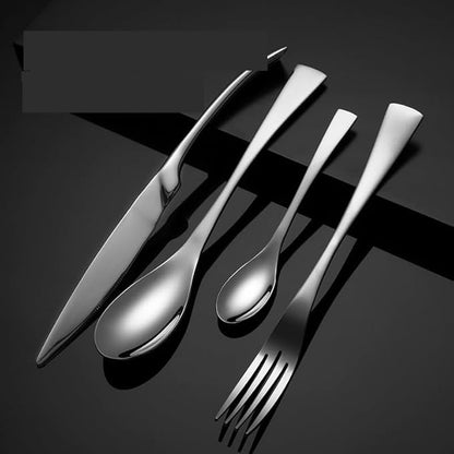 Stainless Steel Flatware serving set,Home Kitchen Eating Tableware Set,Dishwasher Safe,For Home Kitchen Restaurant Hote 4/16/24/32/40/48 Pieces Stainless Steel Knife, Fork And Spoon Tableware Fishtail