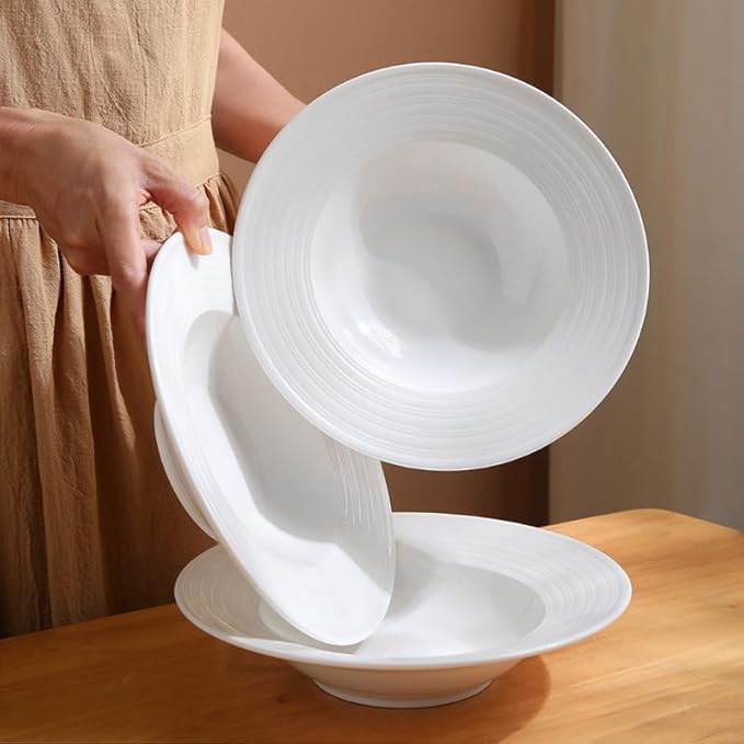 Dining Plates Simple Ceramic Round Plate Pasta Nordic Style Tableware Western Soup Salad Ceramic Dinner Plate