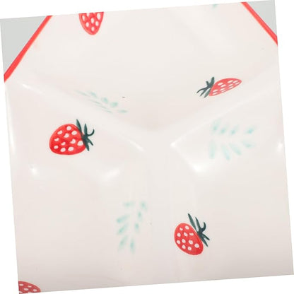 Cabilock Triangular Cute Separated Ceramic Plate Compartment Serving Dish for Snacks Meals Reusable Divided Tray for Home Restaurant Use Charming Design Enhancing Dining Experience