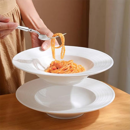 Dining Plates Simple Ceramic Round Plate Pasta Nordic Style Tableware Western Soup Salad Ceramic Dinner Plate