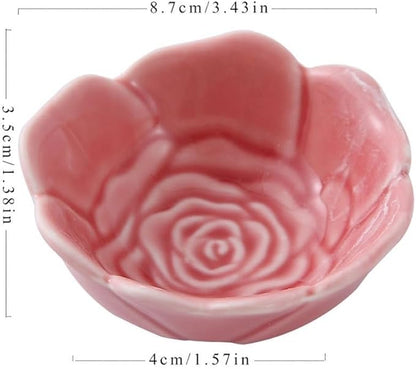 FAREWELL Dipping Bowls Flower Shaped Ceramic Dipping Bowl Soy Sauce Plate Mini Condiment Porcelain Sauce Bowl Dipping Candy Serving Plate Appetizer Bowls (Color : B)