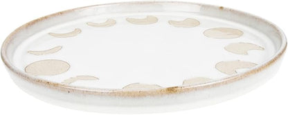 GLEAVI Vintage Rustic Ceramic Plate Round Serving Dish for Steak Salad and Pizza Food-grade Stoneware 10-inch Diameter for Home Dining and Entertaining