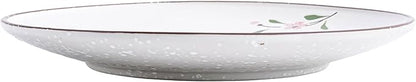 Ceramic Appetizer Plates, 8 Inch Dessert/Salad/Small Dinner Plates for Snacks, Side Dishes, Round Serving (24, Pink Sakura B)