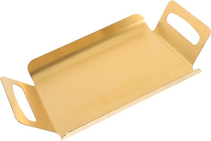Decorative Stainless Steel Serving Tray with Handles Thickened Buffet Platter for Parties and Events Elegant Design for Snacks Desserts Tea