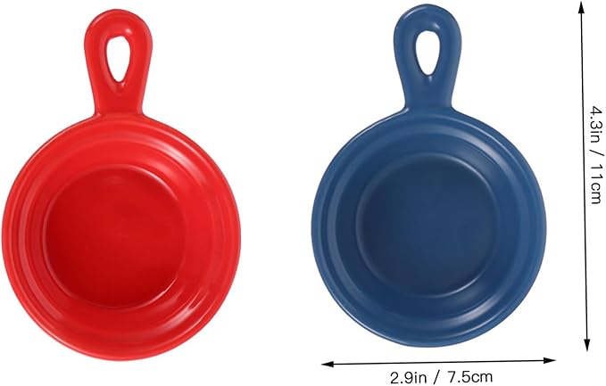 OUNONA 4Pcs Japanese Style Ceramic Dipping Sauce Plates Handle Cute Creative Appetizer Bowls Microwave Safe for Snacks and Condiments