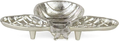 8" Silver Cast Iron Bumble Bee Trinket Tray