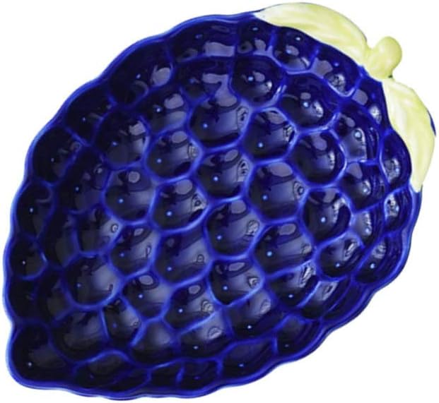 Ceramic Appetizer Plate Fruit Shape Plate Dessert Plate Salad Pasta Bowls Food Serving Tray for Fruit Cheese Dessert Snack-Blue