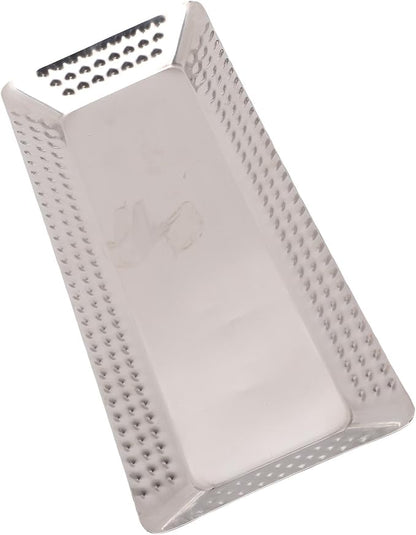 Stainless Steel Rectangular Serving Tray, Multipurpose Silver Decorative Platters, 9.8 x 4.3 x 0.6 Inch for Vanity Platter Kitchen Bathroom Counter Storage Counter Organizer