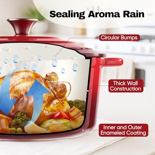 4.5 Quart Dutch Oven Pot with Lid (4.5 QT / Red)